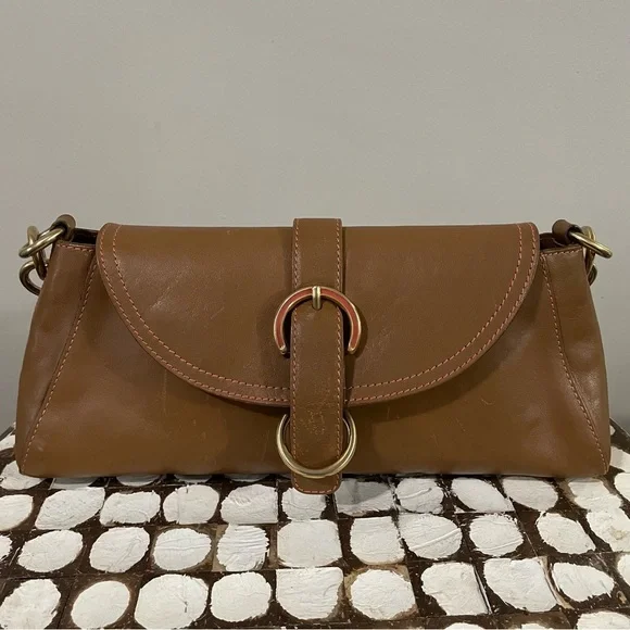 Furla Brown Leather Small Shoulder Bag Gold Hardware Classic